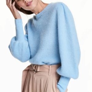 H&M mohair blend blue sweater